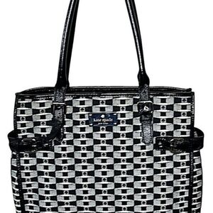 Kate Spade Large Checkered ♠️ Tote/Bag Story Book Lining HTF RARE FIND! FEW MADE